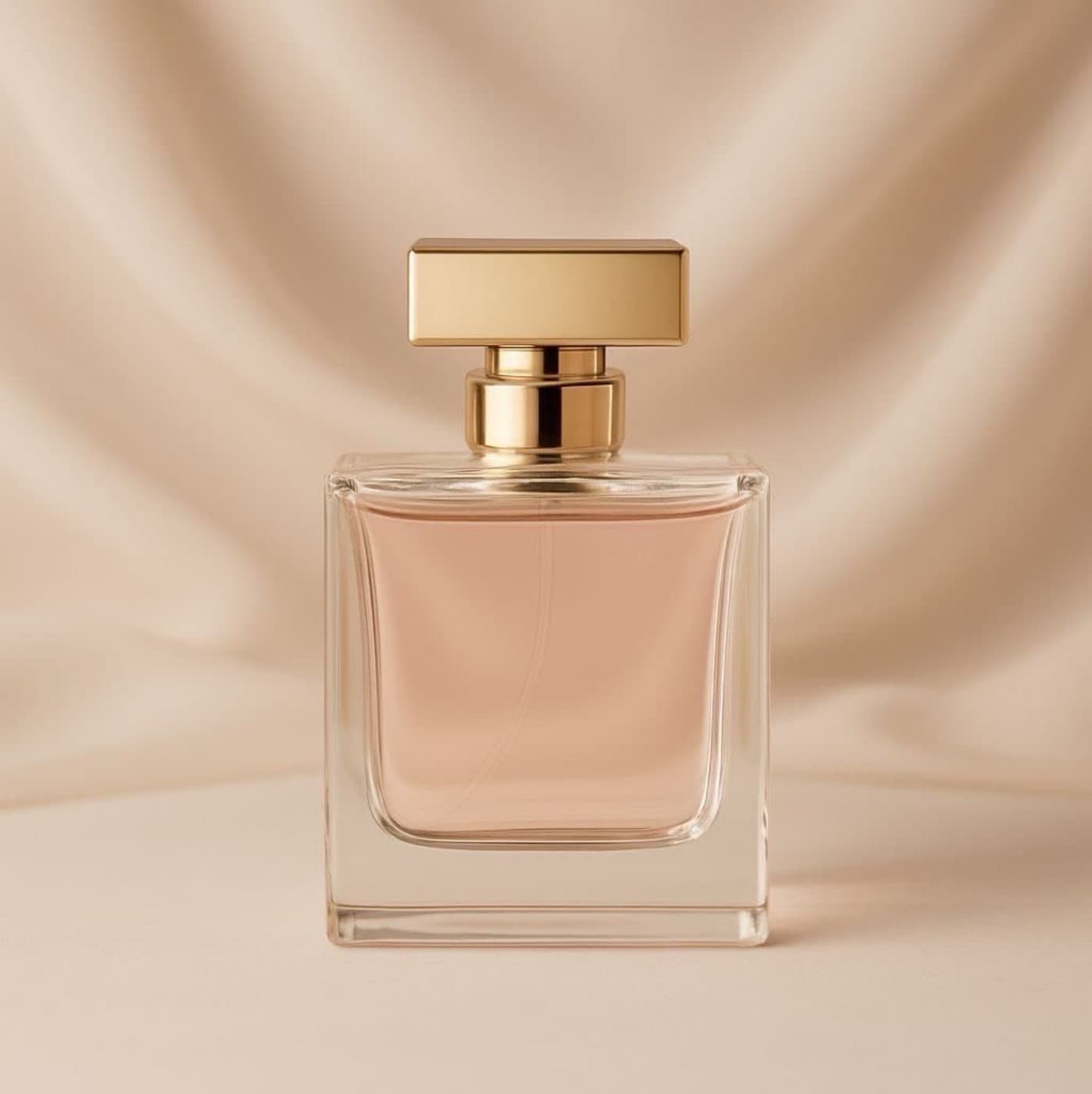 Rose Velours bottle on cream silk